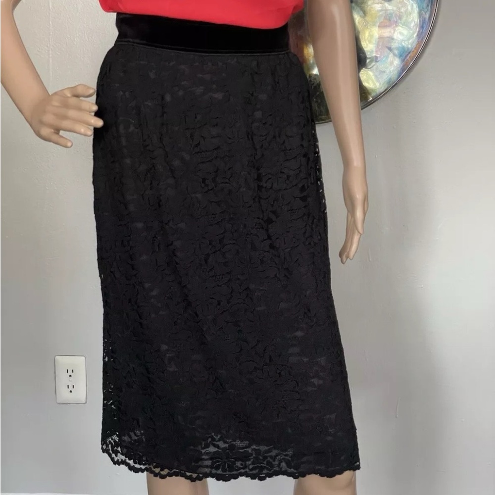 Authentic Dolce & Gabbana Women Black Lace Midi Skirt Sz 40/S Italy